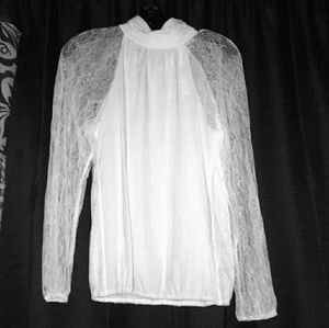 Ivory white exquisite vintage style blouse